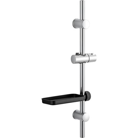 Shower Riser Rail Wall Mounted Shower Slide Bar with Soap Adjustable Shower Head Guide Rail Slide Bar Stainless Steel for Home Bathroom (1/4)