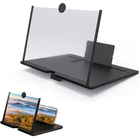 Lente d'ingrandimento per schermo - Amplificatore video 3D pieghevole per smartphone, 22x17,5 cm - Nero (1/5)