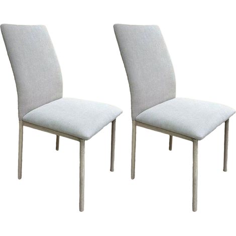 Lot de 2 Chaises - HOME DECO FACTORY - Emilia - Confortables - Beiges (1/5)