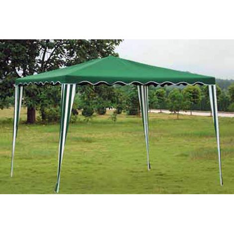 BAMBÚ Pérgola Fija 3x3x2,5 Metros Poliéster Blanco Verde