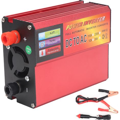 300-W-Wechselrichter (12 V DC auf 110 V AC) mit digitalem LCD-Display, Gehäuse aus Aluminiumlegierung und USB-Ladefunktion für Smartphones