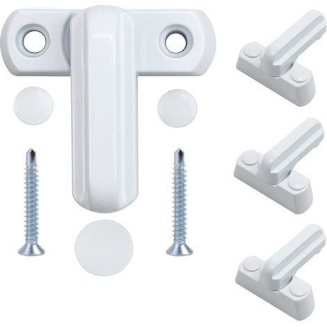 Jeu de 4 serrures anti-effraction pour portes et fenêtres - Serrures en T pour fenêtres en plastique, serrures de fenêtre, serrures pour portes-fenêtres et fenêtres en plastique, serrures de sécurité (1/5)