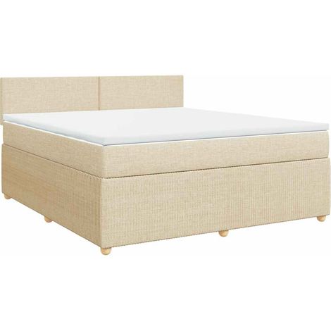 Maison Exclusive - Boxspringbett mit Matratze Creme 180x200 cm St