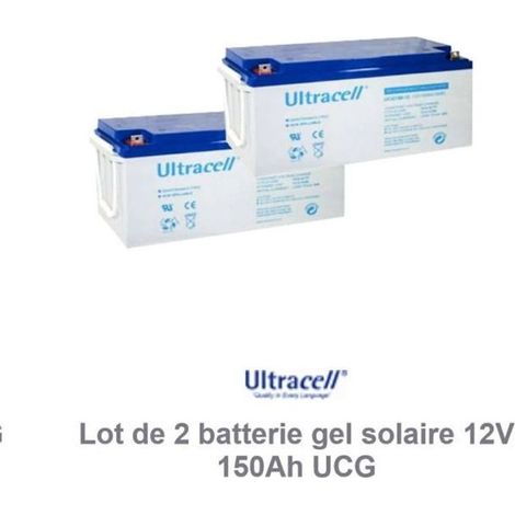 Lot de 2 batterie gel solaire 12V 150Ah UCG Ultracell