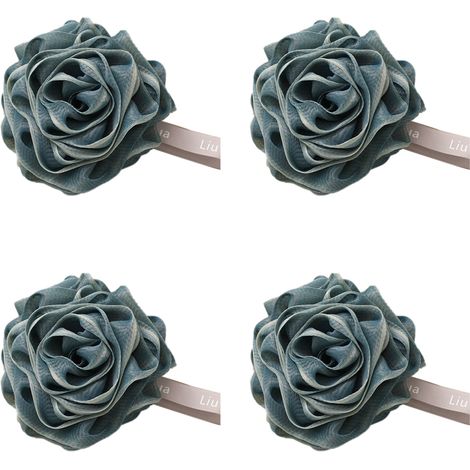 Gant De Douche En Forme De Rose - Maille Dense Pour Mousse Riche - Exfoliation Douce Du Corps - Lot De 4 Couleurs Assorties (1/5)