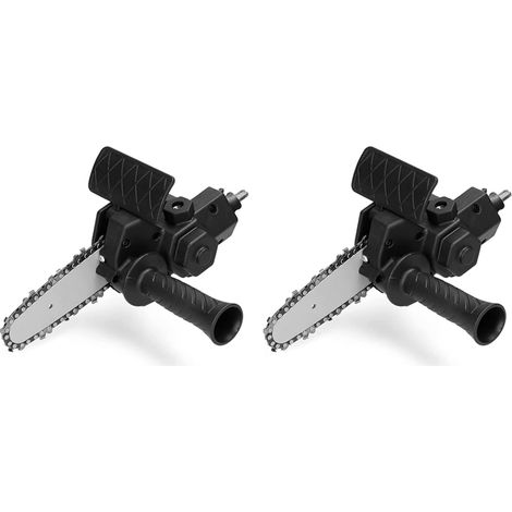 2X Convertisseur de Perceuse électrique en Scie électrique avec Chaîne de 4 Pouces Mini Support de Conversion de Scie à Chaîne Portable Noir (1/5)