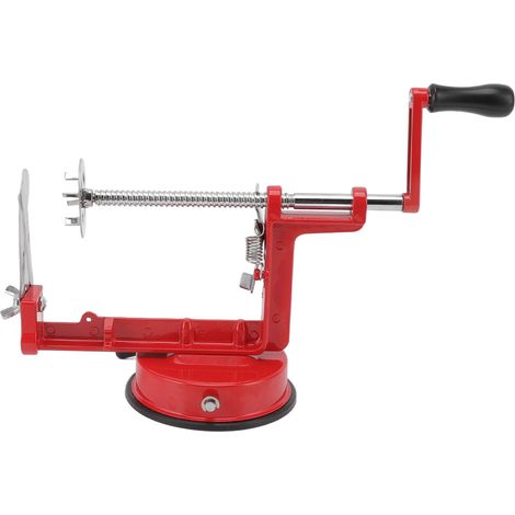 Éplucheur de pommes de terre spiralé multifonctionnel manuel à lame rotative en acier inoxydable résistant à la rouille, rouge torsadé (1/5)