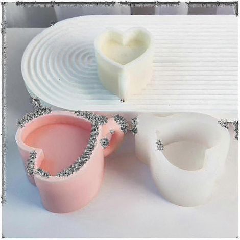 DIY-Herz-Tassenform aus Silikon, Kerzenform, Duftseifenform aus Gips, Heimdeko, Geschenkidee zum Valentinstag (1/3)