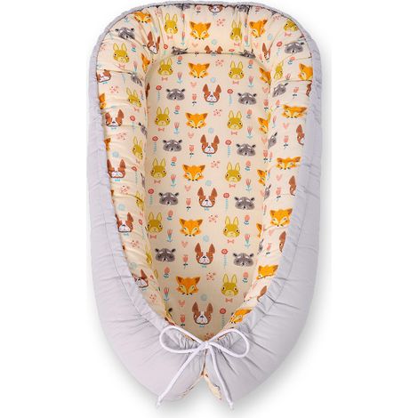 Coccolone per neonati, bifacciale, box, fasciatoio, Premium BOBONO - animali crema