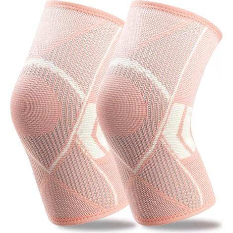 Confezione da 2 supporti per ginocchio per uomini e donne - Maniche a compressione per rottura del menisco, dolori articolari, ACL, artrite, tendinite, sport, lesioni (1/5)