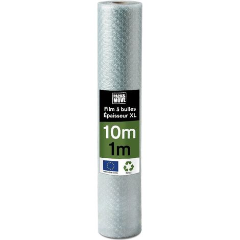 Pack And Move - Film À Bulle Recyclé - 1 X 10 M - Déménagement, Expédition Et Protection - Papier Bulle De Qualité - 70% recyclé