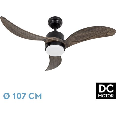 Ventilador Dc Bembezar 24w Negro 3aspas Roble 107d 2424 Lm 3000-4000-6500k Remoto+regulador Intensidad+temporizador+memoria (1/3)