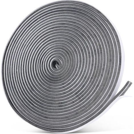 Joint Brosse - 10M - Polyester Gris - Adhésif Anti-Poussière - Portes Fenêtres Coulissantes - 9x23mm (1/5)