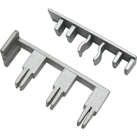 Embout avec Encoche pour Rail à 3 Voies, Paquets de 2, Série Atlanta, Plastique, Argenté (1/5)