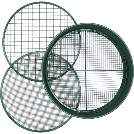 Gartensieb, 3-in-1-Metall-Erdsieb mit austauschbaren Maschenweiten von 9 mm, 6 mm und 3 mm, feinmaschiges Gartensieb, Gartensieb (1/5)
