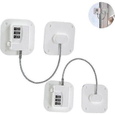 Lot de 2 cadenas pour réfrigérateur - Cadenas à combinaison robuste pour réfrigérateur P20250110925 (1/5)