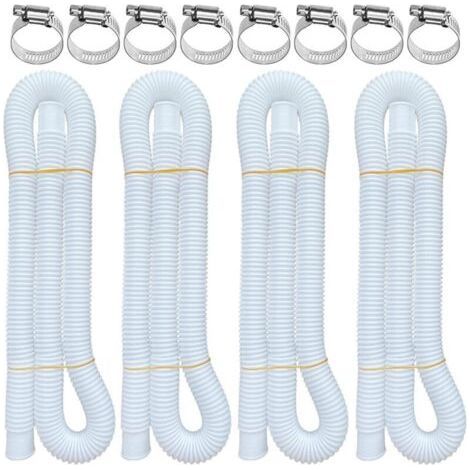 Tuyaux de piscine hors sol, lot de 4, 3,2 x 150 cm, compatibles avec les pompes de filtration Intex 607 et 637, avec 8 colliers de serrage métalliques. (1/4)