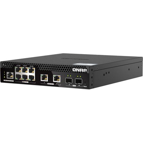QNAP QSW-M2106PR-2S2T switch di rete Gestito L2 10G Ethernet (100/1000/10000) Supporto Power over Ethernet (PoE) 1U Nero (1/4)