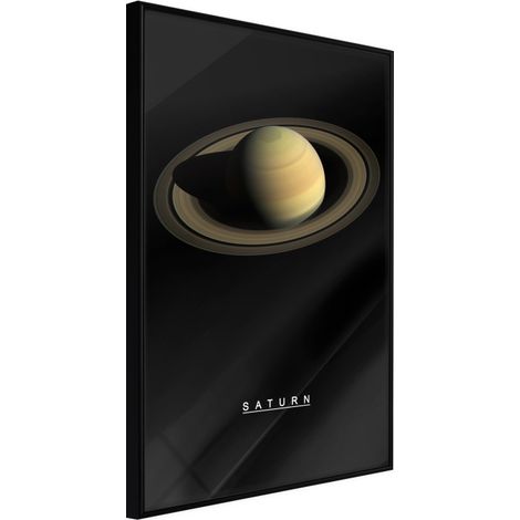 Affiche Murale Encadrée "The Solar System Saturn" 30 x 42 cm Noir