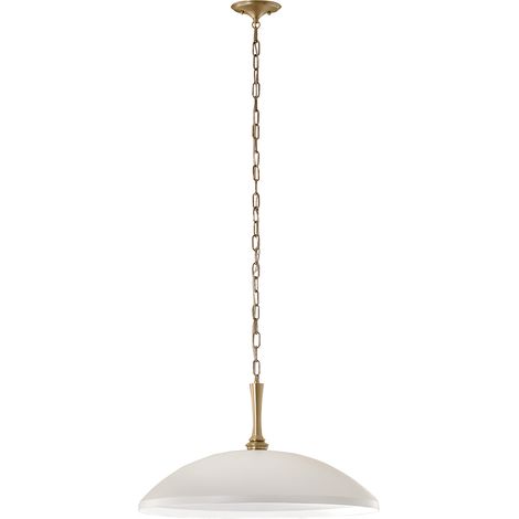 Lampada a sospensione minimal oro, paralume bianco E27 (1/5)