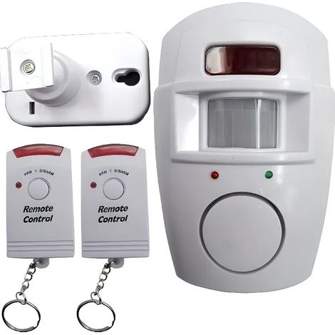 Alarme Maison Sans Fil Détecteur de Mouvement Infrarouge Sécurité avec 2 Télécommandes (1/5)