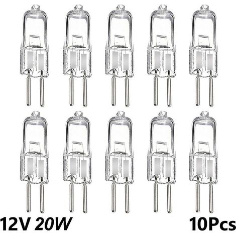 Lot de 20 ampoules halogènes G4 à culot JC, 12 V, blanc chaud 2800 K, bipolaires (1/5)