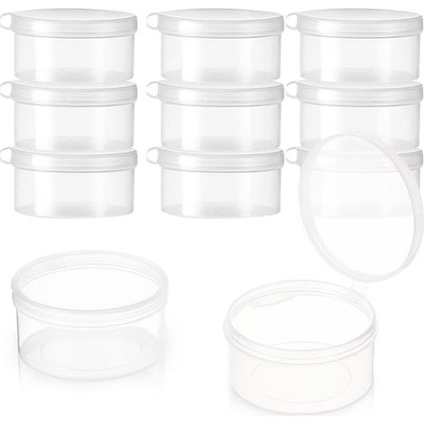 Set di 9 piccole scatole portaoggetti con coperchio per riporre piccoli oggetti - realizzate in plastica - adatte per progetti creativi - 5,5 x 2,8 cm (1/5)