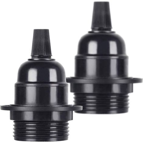 2 Pcs/Pack Edison Vis ES E27 Ampoule Ampoule Support de Lampe Pendentif Douille Noir Bakélite (1/5)