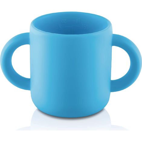 Gobelet d'apprentissage en silicone pour bébé et enfant – Sans BPA – Incassable – Gobelet sans plastique pour apprendre à boire en toute autonomie (1/5)
