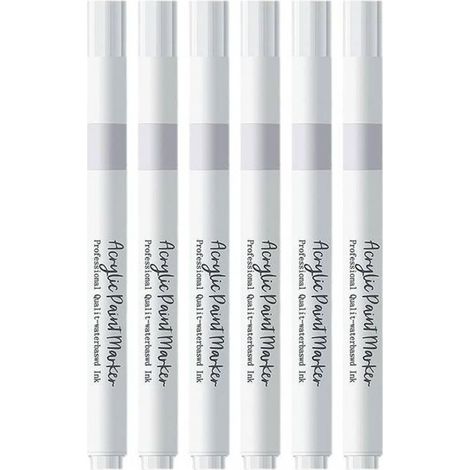 5 Pièces Marqueurs Blancs Permanent , Stylo Blanc ImperméAble et SéChage Rapide , Marqueur Blanc indelebile , pour Bois , Plastique , Pierre , Verre , Cuir , Métal , Toile (1/4)