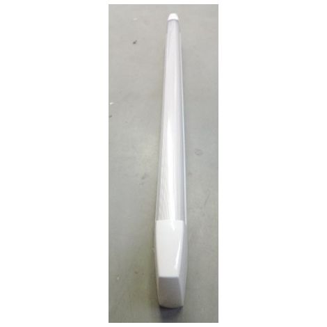 Réglette SDB fluo 18W tube G13 4000K 621lm diffuseur poly opale 693X39X69mm avec inter on/off IK07 IP44 SLIMEO EBENOID 055446