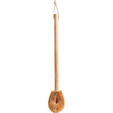Sollbry 1 x Cepillo de baño práctico con mango largo para limpiar el inodoro (marrón claro, 49 x 8 cm) (1/4)