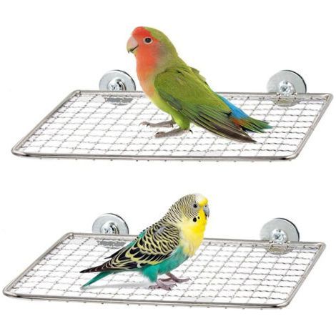 Stainless Steel Parrot Resting Platforms, Bird Perch for Parakeets and Cockatiels for Home and Pet Shop, Multifunctional Bird Cage Platform (1/5)