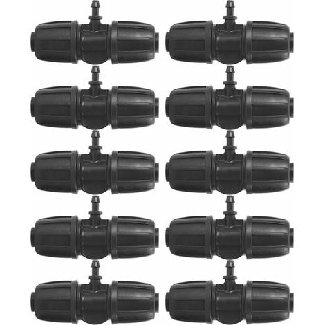 16mm à 4/7 Garden Lock Connecteurs en T Barbelés, 10pcs/Set Connecteurs pour PE Hose Garden Irrigation System (1/4)