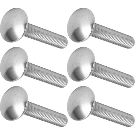 Vis à tête bombée carrée M8x45 DIN603, lot de 30 pièces, filetage pas gros 1.25, inox A2, boulon de carrosserie résistant à la corrosion. (1/5)