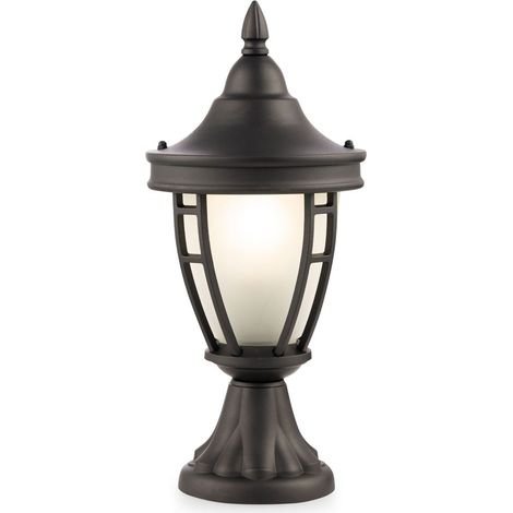 Lampe d'extérieur, lampe de chemin, lampadaire, lampe de pied, lampe de terrasse, lampe de jardin, métal noir, IP44 résistant aux intempéries, E27, H 40,5 cm (1/2)