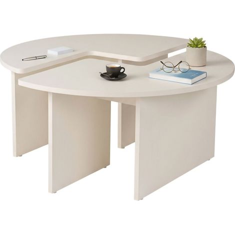 Dmora - Tavolino da salotto Codroipo, Tavolo basso da caffè, Portariviste per divano, Ripiano da soggiorno, 90x90 h41 cm, Bianco