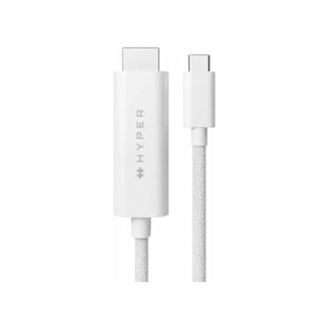Connecteur USB-C mâle 24 broches blanc, câble HDMI type A 2,5 mm mâle 19 broches