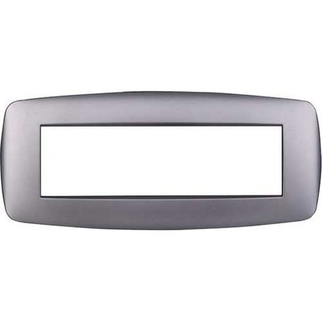 Ettroit Plaque compatible Bticino Livinglight 7 modules slim en plastique, coloris argent - LN87706