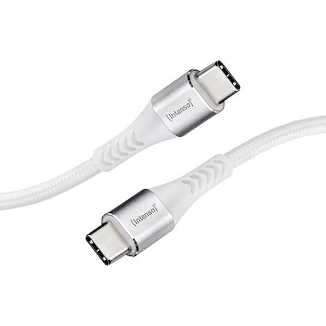 Intenso USB-Kabel USB 2.0 USB-C® Stecker, USB-C® Stecker 1.50 m Weiß Stoff-Ummantelung 7901002 (1/4)