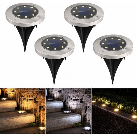 Spot solaire LED encastrable extérieur 8 LED mini lumière chaude 8led réf 2311 11,7 × 5,5 × 15 cm 150 g – Livraison gratuite