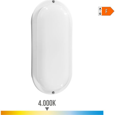 EDM Wandleuchte de Wand 32448 White Plastic F 18 W 120 W 1820 LM Sensor de Motion Sensor de light Oval (4000 K)