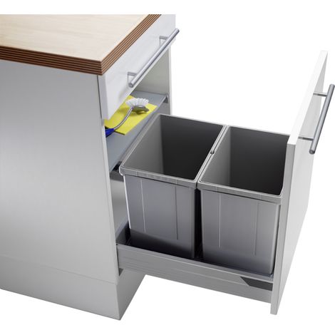 WESCO® Abfallsammler Pullboy Vario 320 S/450-2, alugrau