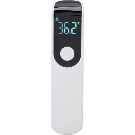 Pistolet thermomètre infrarouge sans contact portable, thermomètre frontal numérique pour hôtels et maison. Design blanc, facile à utiliser et fiable.