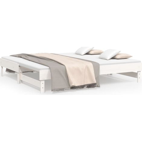 Maison Exclusive - Lit coulissant sans matelas blanc 2x(90x190) cm