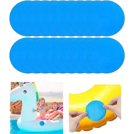 Kit de réparation PVC pour piscine, 20 pièces, avec colle multifonctionnelle, accessoires de réparation pour piscines, bleu (1/5)