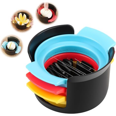 Coupe-œufs 3 en 1, trancheuse à œufs en acier inoxydable, coupe-œufs robuste pour fraises, kiwis, tomates, haute qualité, trancheuse à œufs en métal (1/5)