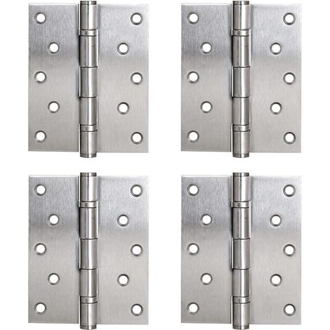 Aufschraubbare Edelstahl-Kugellager-Endbänder, 127 x 102 mm, für Innentüren mit Falz bis 120 kg (4 Stück) (1/5)