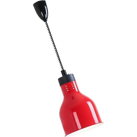 Lampe chauffante pour plats, culot E27, rouge, idéale pour les restaurants et les cuisines. Hauteur réglable et conception robuste, 160 cm, 135 cm, 185 mm, pour hôtel, fêtes (1/5)