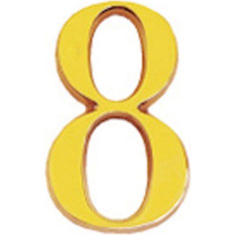 Chiffre "8" en laiton 10 cm. avec vis cachées (Blister 1 pièce)